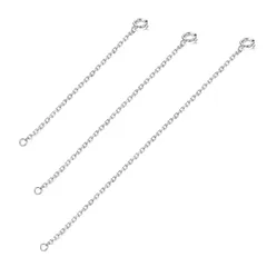 【在庫処分】人気 チェーン ネックレス パーツ ネックレス 金属アレルギー対応 3本セット 延長 ネックレス アジャスター シルバー925 延長調整 パーツ アジャスターチェーン アクセサリー 5/7.5/10cm [Diamday] (シルバー)