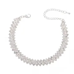 【新着商品】花嫁 ピアス イダルク シルバー ネックレス ウエディング クリスタル ドレス コンテスト キラキラ 母の日 誕生日 ネック レディース 結婚式 リスマス プレゼント [KQHOMEI] ブラパーティーアクセサリラインストーン