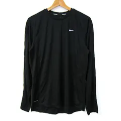 ナイキ 長袖Ｔシャツ ロゴT ドライフィット スポーツウエア トップス 黒 メンズ Lサイズ ブラック NIKE 【中古】