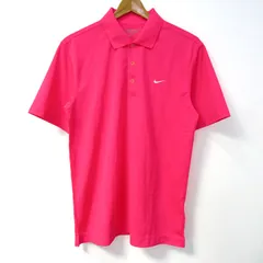 ナイキゴルフ ポロシャツ 半袖 ゴルフウエア ドライフィット トップス メンズ Mサイズ ピンク NIKE GOLF 【中古】