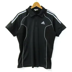 アディダス 半袖シャツ クライマクール スポーツウエア トップス 黒 白 メンズ Lサイズ ブラック×ホワイト adidas 【中古】
