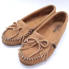 ミネトンカ モカシン スウェード ブランド シューズ 靴 レディース 7サイズ キャメル Minnetonka 【中古】のサムネイル