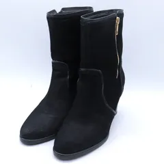 ダイアナ ブーツ スウェード チャンキーヒール シューズ 靴 黒 レディース 22.5サイズ ブラック DIANA 【中古】