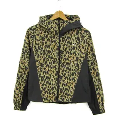 プーマ パーカー トップス ジップアップ レオパード柄 スポーツウエア レディース Sサイズ 黒×茶 PUMA 【中古】