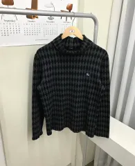 バーバリー ロゴ アーガイル タートルネック 長袖Tシャツ