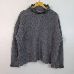 niko and... ニコアンド ハイネックニット 無地 チャコールグレー 4サイズ メンズ 古着 シンプル ストリート モード オーバーサイズ