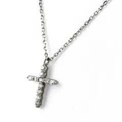 ヴァンドーム青山 VENDOME AOYAMA クロスモチーフ デザインネックレス プラチナ ペンダント メレダイヤ 十字架 ネックレス Pt950 Pt850 ダイヤモンド レディース 【中古】
