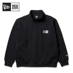 ニューエラ トレーナー 裏起毛 NEWERA OS BRU SW HZ BOX LOGO オーバーサイズド スウェット ハーフジップ ボックスロゴ ブラック ユニセックス ハイネック スタンドカラー スウェットプルオーバー 保温 セットアップ対応  (2510