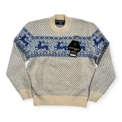 未使用品 オーストリア製 GEIGER ガイガー ノルディック柄 チロリアン ウールニットセーター サイズ 40 /アイボリー×ブルー ビンテージ