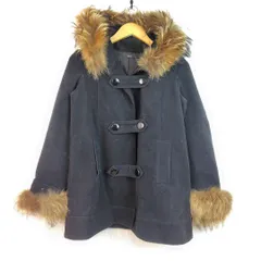 DURAS デュラス ダッフルコート ファー付 ブラック Fサイズ レディース 古着 ギャル Y2K