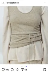 le17septembre ロング スクイーズネック トップス