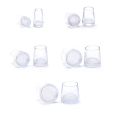 【新着商品】DFsucces ヒールキャップ ヒールプロテクター 5足分セット PVC製 滑り止め ヒール傷防止 スティレット用ヒールカバー ダンスシューズ ダンス靴 専用 プロテクター xx-xs-s-m-l (透明色)