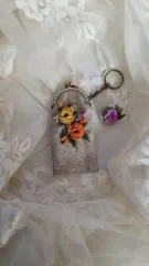 フランス刺繍＆ブローチ キーホルダー ケース