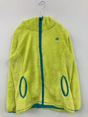 adidas パーカー L ライトグリーン ボア 無地 ワンポイント ブランドロゴ ジップアップ 長袖