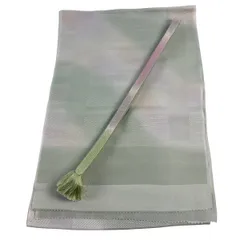 【美品】 和装セット 優品 帯締め帯揚げ2点セット ぼかし 薄緑 正絹 和装小物  【中古】