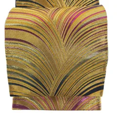 【美品】 袋帯 秀品 幾何学模様 金糸 箔 金色 六通 正絹 【中古】