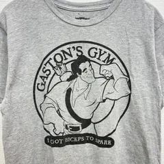 ディズニー ガストン 美女と野獣 Tシャツ 映画 ムービーTシャツ Mサイズ グレー 古着 ユーズド 半袖 夏物 夏服 メンズ レディース ユニセックス アニメ Disney 輸入 US古着 USA古着 ストリート キャラクター アメリカ ベル プリンセス