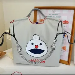 パペットスンスン　ノンノン　刺繍　ロゴ　エコバッグ　ショルダー紐付き　トートバッグ　ショルダーバッグ
