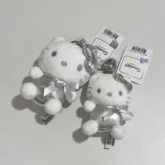 (2種 まとめ売り) サンリオ シルバー ハローキティ ぬいぐるみ キーホルダー