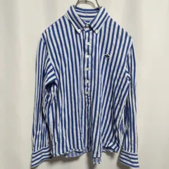 PEARLY GATES パーリーゲイツ 長袖 ボタンダウン ゴルフ コットンシャツ 5 青白ストライプ