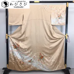 訪問着 美しい花模様 金彩 暈し 薄香色 ガード加工 K-3561