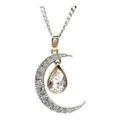 SWAROVSKI スワロフスキー ネックレス 月モチーフ 三日月 ムーン ペンダント チェーン シルバー ゴールド ラインストーン【中古】【送料無料】