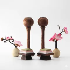 【新品】 OKBABY 雛人形小道具 ひな道具 雛道具 木製 ミニ 桜 菱餅 雪洞 3点セット ひし餅 ぼんぼり ボンボリ 雛人形 ひな人形 おひなさま コンパクト かわいい おしゃれ お雛様 ひな祭り お道具セット ミニサイズ 桃の節句 インテリア 玄関 1