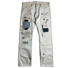 【極上】RRL DISTRESSED WHITE JEANS 36×32 ホワイト ダブルアールエル 2000000022895