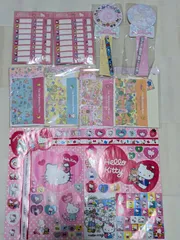 希少HELLOKITTYいちご新聞レターセットペンメモシールまとめ売り