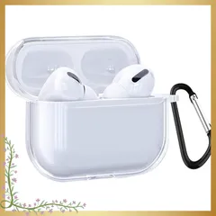 KANOYO AirPods Pro 対応 TPU素材ケース AirPods Pro 第1世代 ケース エアーポッズ プロ 保護ケース カラビナ付き 全面保護 装着充電可能 可視LEDライト 耐衝撃 防塵 軽量 [クリア]
