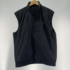 【中古】FRED PERRY ベスト サイズL ブラック[19]