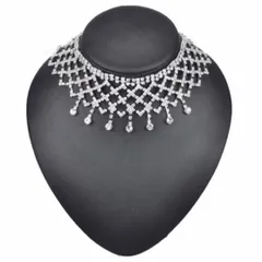 シルバー チョーカー 社交ダンス ベリーダンス ネックレス ゴージャス a09