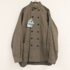 【新品同様】AUBERGE　オーベルジュ　KOLLAR SABLE　カバーオール　スタンドカラー　ダブル　リネン　ウール　ブラウン　日本製　メンズ　42　b00417