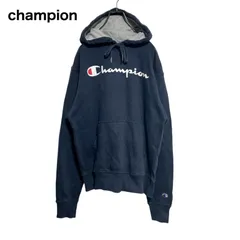 【袖ロゴ刺繍】Champion チャンピオン　センターロゴ　プルオーバーパーカー　紺　S