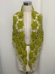 ハンドメイドかぎ針編みショール / 冬の手編みスカーフ