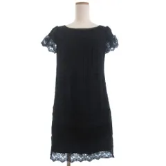 トッカ TOCCA タグ付き ワンピース フレンチスリーブ ドレス 総レース ひざ丈 0 黒 ブラック ■TC