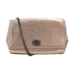 コーチ COACH チェーンショルダー バッグ クラッチ ターンロック ロゴ金具 シルバー色 銀色 /TZ ■GY47