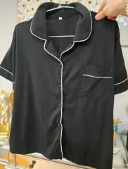 ブラック パジャマ シャツ 半袖 パジャマセット 44 55