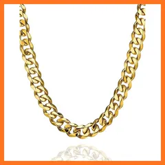 【新品】 [swars] ネックレス メンズ 喜平 チェーン 6面カット 金属アレルギー対応 ステンレス (11mm ゴールド, 50) 0