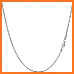 【新品】 [Puente] ネックレス チェーン レディース ネックレス スネークチェーン スネーク スネークネックレス 細め 細い 華奢 ステンレス 鎖 チェーンネックレスシルバー 2mm 50cm 0