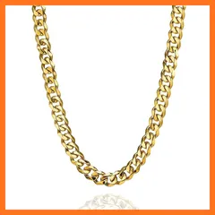 【新品】 [swars] ネックレス メンズ 喜平 チェーン 6面カット 金属アレルギー対応 ステンレス (9mm ゴールド, 60) 0