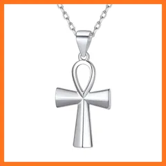 【新品】 ChicSilver アンク エジプト十字 ネックレス メンズ シルバー925 金属アレルギー レディース ペンダント アクセサリー 1