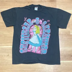 新品未着用 JUNKFOOD ALICE IN WONDERLAND 不思議の国のアリス Disney チシャ猫 ジャンクフード Junk Food 古着調 両面プリント