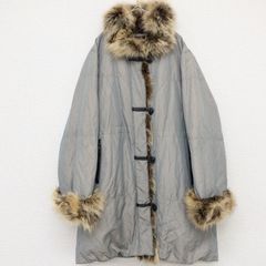 極美品 バルマン ダウンコート シルク混 ブルーフォックス 2way 濃茶色 