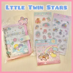 【リトルツインスターズ　キキララ　シールバインダー＆シールセット　計4点】サンリオ　おはじき　キラぷく　クリスタル　シール帳