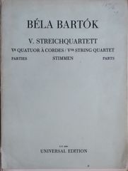 Bartok V. STREICHQUARTETT (Universal Edition) Imported Sheet Music