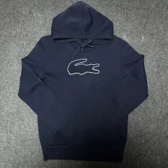 LACOSTE ラコステ ネイビ― ビックロゴ フーディーTシャツ / ユニセックス M