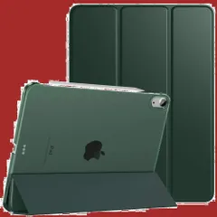ダークグリーン 半透明 手帳型 落下防止 オートスリープ機能 三つ折り PUレーザー PencilPro/第2世代ワイヤレス充電対応 カバー 10.9 第4世代 第5世代 10.9インチ ケース ケース ケース Air5/4 iPad iPad iPad iP