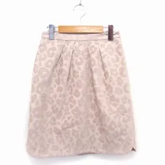 アプワイザーリッシェ Apuweiser-riche タイト スカート ヒョウ柄 レオパード柄 ラメ混 ひざ丈 ウール混 1 ピンク /FT7