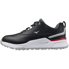 新品 [ミズノ] ゴルフシューズ ハザードエナジー 軽量 幅広 グリップ 防水 メンズ ネイビー×ホワイト×レッド 27.5 cm 4E